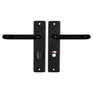 Afbeelding van Deurklink met wc sluitingschild Starx Coupe 63 mm (Aluminium, Zwart)