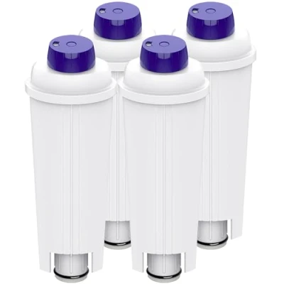 Afbeelding van Set van 4 vervangende waterfilters voor Delonghi koffiezetapparaat met actieve koolontharder De&#039;Longhi ECAM, ETAM, EC, BC Series