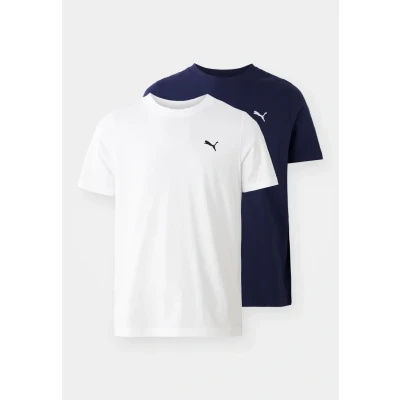 Afbeelding van Puma ESS LOGO TEE 2 PACK Tshirt basic, Heren, Maat: XS, White/navy