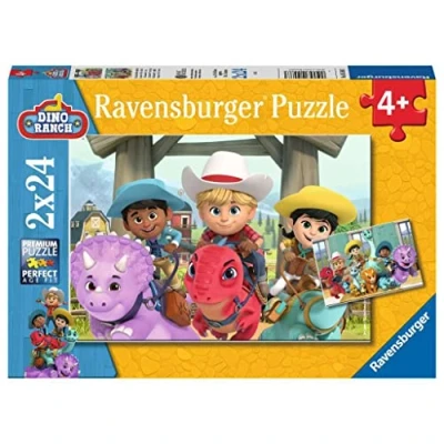 Afbeelding van Ravensburger 05588 Kinderpuzzel, Dino Ranch vriendschap, 2 x 24 delen, puzzel voor kinderen vanaf 4 jaar