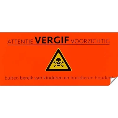 Afbeelding van Hofman Sticker &quot;Vergif&quot; One Size Oranje