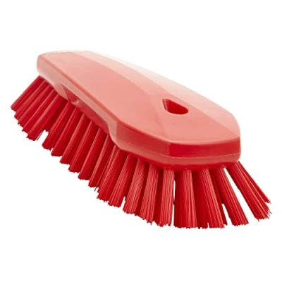 Afbeelding van Vikan Work Brushes Large Ergonomic brush Polyester Fiber, Hard, With Wide Outstanding Fiber 250x120x60mm Red