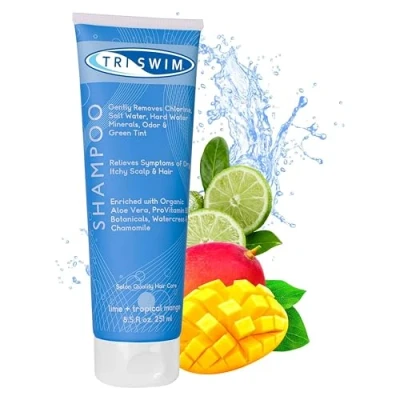 Afbeelding van TRISWIM Hydraterende Chloorverwijderende Shampoo Voor Zwemmers Vegan Lime Mango (251 ml)