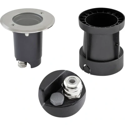 Afbeelding van EVN Lichttechnik 679235EV LED vloerinbouwlamp GU10 Hoogvoltage halogeenlamp RVS
