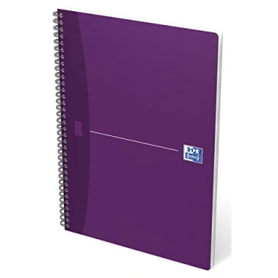 Afbeelding van Oxford Office Essentials Spiraalschrift, 180 Bladzijden, Ft A4, Geruit 5 Mm, Geassorteerde Kleuren Schrift