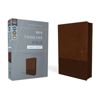 Afbeelding van NIV, Thinline Bible, Large Print, Leathersoft, Brown, Zippered, Red Letter, Comfort Print