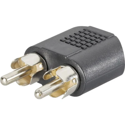 Afbeelding van SpeaKa Professional SP 7869756 Cinch / Jackplug Audio Y adapter [2x stekker 1x female 3,5 mm] Zwart