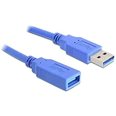 Afbeelding van Delock USB kabel 3.2 Gen1 (USB 3.0 / 3.1 Gen1) A stekker, bus 1.00 m Blauw Vergulde steekcontacten 82538