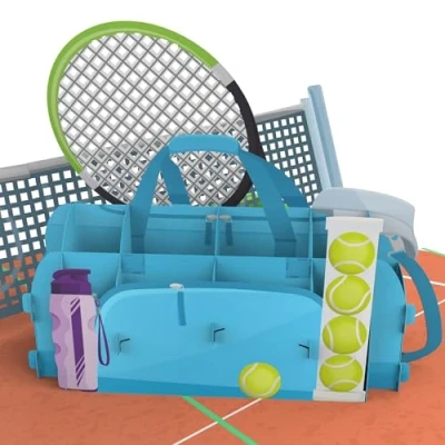 Afbeelding van MOKIO® Pop up kaart tennis 3D verjaardagskaart, cadeaukaart voor tennisfans