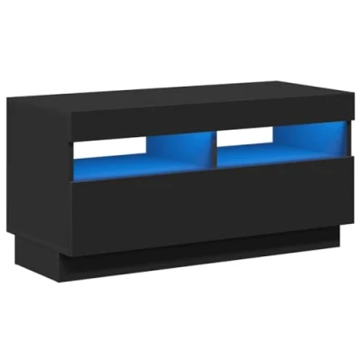 Afbeelding van vidaXL TV kast met ledlampen, zwart, 80 x 35 40 cm