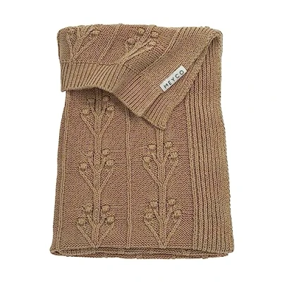 Afbeelding van Meyco Ledikantdeken Romantic Flower Taupe 100x150