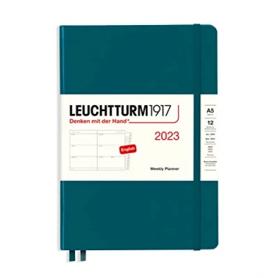 Afbeelding van Leuchtturm1917 agenda 2023 weekplanner 12 maanden a5 14,5 x 21 cm hardcover pacific groen