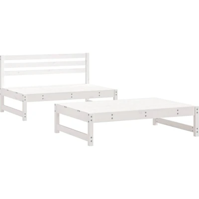 Afbeelding van 2 delige Loungeset massief grenenhout wit