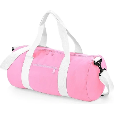Afbeelding van Senvi Retro Schoudertas/Weekendtas Kleur Roze/Wit 20 Liter