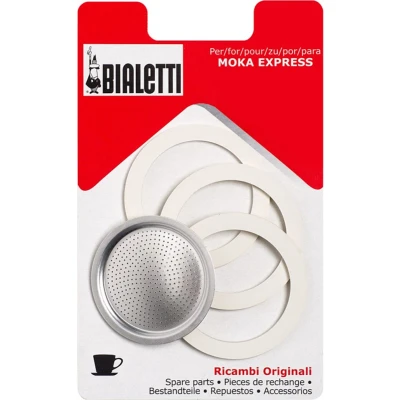 Afbeelding van Bialetti filterplaatje aluminium met 3 siliconen ringen 2 kops Simon Lévelt