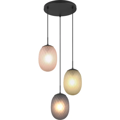 Afbeelding van TRIO FACETTE Hanglamp Zwart mat excl. 3x E27 4W
