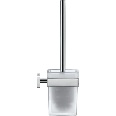 Afbeelding van Duravit Karree closetborstelgarnituur met matglas wandmodel chroom