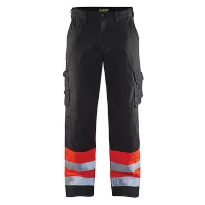 Image de Pantalon haute visibilité noir/rouge fluorescent
