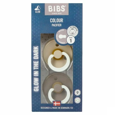 Image de Bibs 1 Tetine Duo Glow In Dark Vanilla/oak