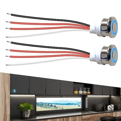 Afbeelding van Nizirioo 12 V led dimmerschakelaar: traploze dimmerschakelaar, DC 5 24 V, touch schakelaar, momenteel, drukknop voor montage 18 mm, ledstrips, bureaulamp