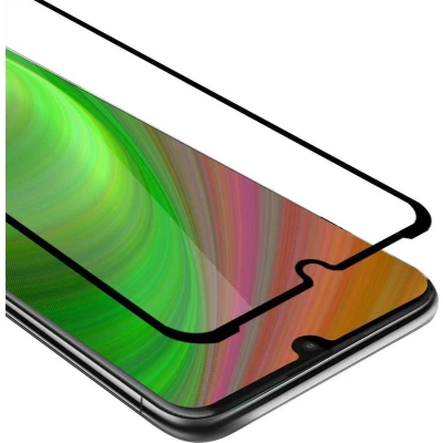 Afbeelding van Cadorabo Screenprotector geschikt voor Motorola MOTO E6 PLUS Volledig scherm pantserfolie Beschermfolie in TRANSPARANT met ZWART Gehard (Tempered) display beschermglas 9H hardheid 3D Touch