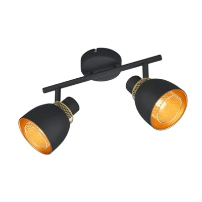 Afbeelding van Zwarte plafondlamp Punch 2 lichts R80812032