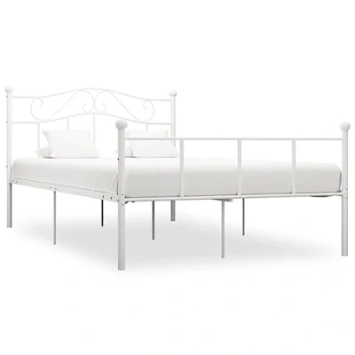 Afbeelding van vidaXL Bedframe, wit, metaal, 140 x 200 cm