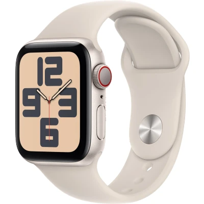 Afbeelding van Apple Watch SE 2023 GPS + Cellular 40mm Starlight Aluminium Case with Sport Band S/M