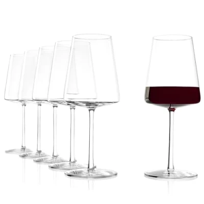 Image de Stölzle Lausitz Verres à Vin Rouge Power Lot de 6, 520ml Premium pour Vins Corsés Modernes avec Design Angulaire un Arôme Optimal Résistant au Lave Vaisselle et aux Chocs
