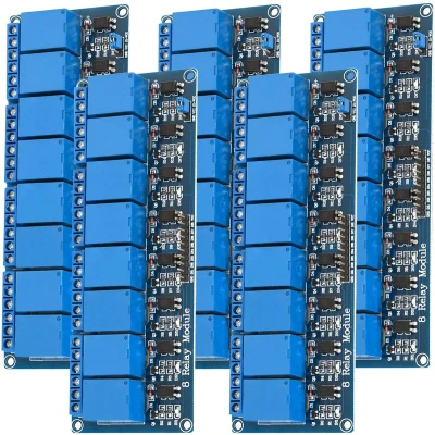 Afbeelding van AZDelivery 5 x 8 Relay Module 5V met Optocoupler Low Level Trigger compatibel Arduino Inclusief E Book!