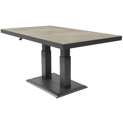Afbeelding van Murcia negro verstelbare eettafel 140x85 cm antraciet