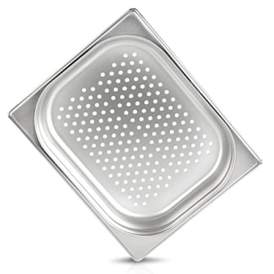 Afbeelding van jokobela GN container: geperforeerd: voor Gaggenau / Miele/Siemens stoomkoker (roestvrij staal/vaatwasser, Gastronorm 1/2, b 32,5 x d 26,5 h 4,0)