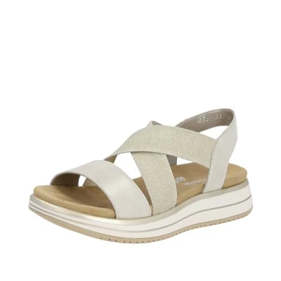 Afbeelding van Remonte D1j50 Damessandalen, Beige gouden schelp 90, 38 EU