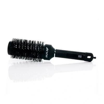 Afbeelding van Max Pro Ceramic Styling Brush Zwart 43mm Haibu by Kapperskorting.com