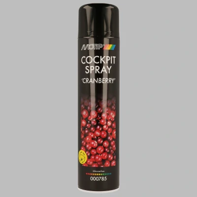 Afbeelding van MoTip Car Care Black Cockpitspray High Gloss Cranberry Scent 600ml Spray Can