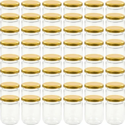 Afbeelding van vidaXL Jampotten met goudkleurige deksels 48 st 230 ml glas