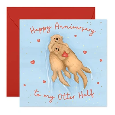 Afbeelding van Central 23 Mooie verjaardagskaart &quot;To My Otter Half&quot; Sweet Pun Animal Voor echtgenoot, vrouw, vriendin, vriend Wordt geleverd met grappige stickers