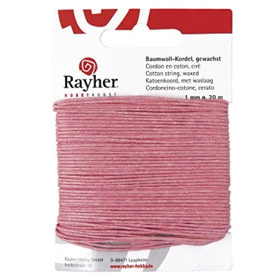 Image de Cordon en coton 1 mm, ciré Rose foncé