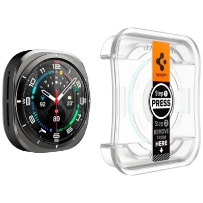Image de Spigen EZ Fit Verre Trempé Clear Protection D&#039;Écran Samsung Galaxy Watch Ultra Lot De 2