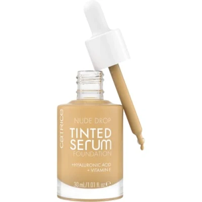 Afbeelding van Catrice Nude Drop Tinted Serum Foundation nr. 038W, nude, langdurig, matterend, natuurlijk, voor de gevoelige huid, veganistisch, olievrij, parfumvrij, alcoholvrij, 1 stuk (30 ml)