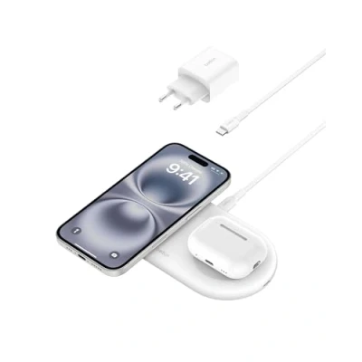 Afbeelding van Belkin 2 in 1 Magnetisch Draadloos Laadstation Qi2 15W Magsafe Compatibel