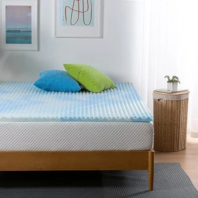 Afbeelding van Zinus Swirl Matrastopper van traagschuim en verkoelende gel, goede luchtcirculatie, spanningsontlasting, 140 x 190 cm, Öko Tex gecertificeerd, voor matras, bed bank