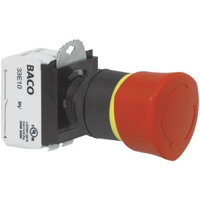 Afbeelding van BACO L22ER01D Noodstopschakelaar Kunststof frontring, Zwart 600 V 10 A IP69K 1 stuk(s)