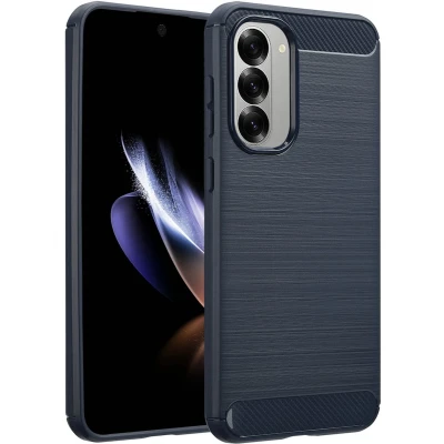 Afbeelding van imoshion Hoesje Geschikt voor Samsung Galaxy A56 Siliconen Brushed Backcover Donkerblauw