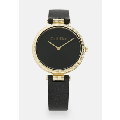 Afbeelding van Calvin Klein Gleam Horloge black/goldcoloured, Dames, Maat: One Size, Black/gold coloured