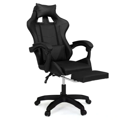 Afbeelding van Fauteuil de gaming ALEX réglable avec repose pied, coussin tête et lombaire noir