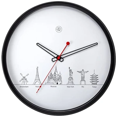 Afbeelding van Nextime Nx 7350 Wandklok Nxt Worldtour Dia 30Cm Kunststof Zwart