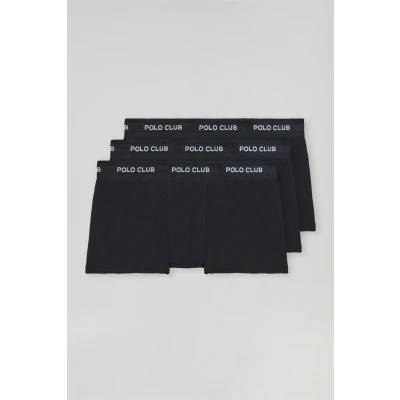 Afbeelding van Polo Club Heren Pack Met Drie Zwarte Boxershorts Logo 3xl