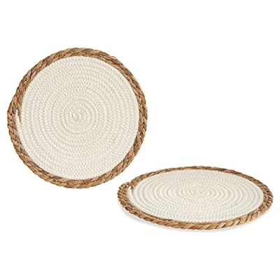 Afbeelding van Placemat Wit Bruin Natuurlijke Vezel (Ø 30 cm)