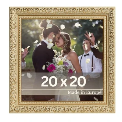Afbeelding van VictoR Rubens Vintage fotolijst 20 x cm goud/groen lijst 30 mm echt glas barok antiek goud vierkante